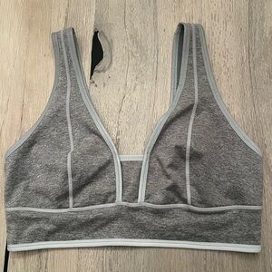 Free People You're A Peach Reflective Active Bralette Gray/Silver Large NEW